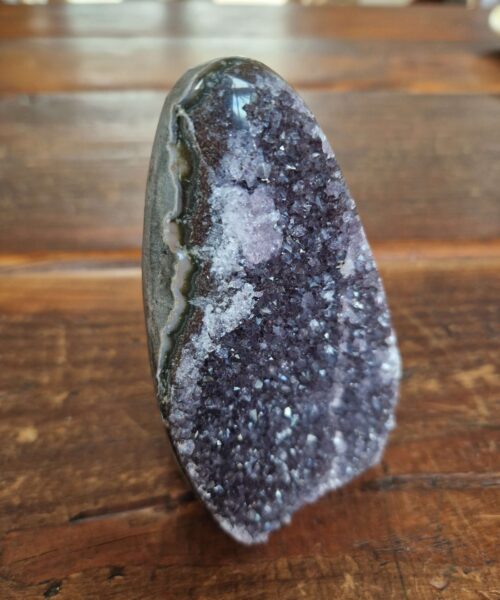 Premium High Grade Amethyst Druzy 321 Mini Geode Cluster Piece Cut Base 442g H10.5W6.5x5.5cm - Image 5