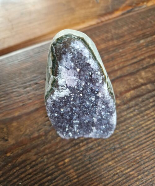 Premium High Grade Amethyst Druzy 321 Mini Geode Cluster Piece Cut Base 442g H10.5W6.5x5.5cm - Image 7