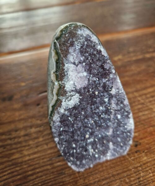 Premium High Grade Amethyst Druzy 321 Mini Geode Cluster Piece Cut Base 442g H10.5W6.5x5.5cm - Image 9