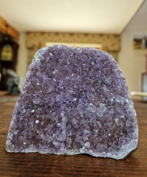 Premium High Grade Amethyst Druzy 322 Mini Geode Cluster Piece Cut Base 317g H7.5xW9.5xD4cm
