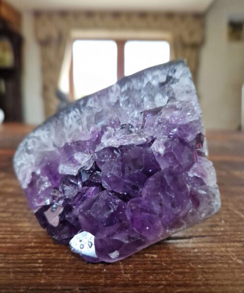 Premium High Grade Amethyst Druzy 324 Mini Geode Cluster Piece Cut Base 593g H8xW11x6.5cm