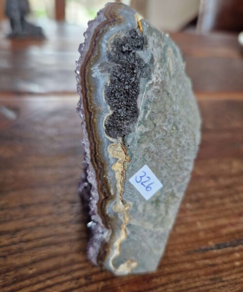 Premium High Grade Amethyst Druzy 326 Mini Geode Cluster Piece Cut Base 373g H9.5xW6.5xD5cm - Image 6