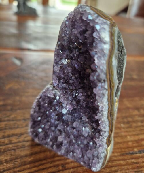 Premium High Grade Amethyst Druzy 326 Mini Geode Cluster Piece Cut Base 373g H9.5xW6.5xD5cm - Image 8