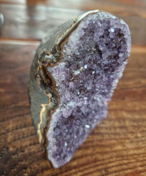 Premium High Grade Amethyst Druzy 326 Mini Geode Cluster Piece Cut Base 373g H9.5xW6.5xD5cm - Image 11