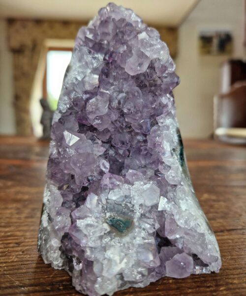 Premium High Grade Amethyst Druzy 327 Mini Geode Cluster Piece Cut Base 595g H10xW7xD7cm