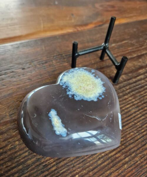 Agate Angel Aura Heart on Stand 20, Aura, Titanium, Cluster, Crystal, Gemstone 471g – H9xW11xD5.5cm - Image 7