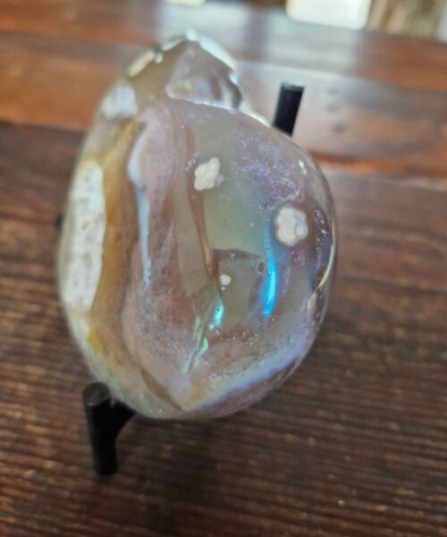 Agate Angel Aura Heart on Stand 21, Aura, Titanium, Cluster, Crystal, Gemstone 757g – H10xW12.5xD7cm - Image 9
