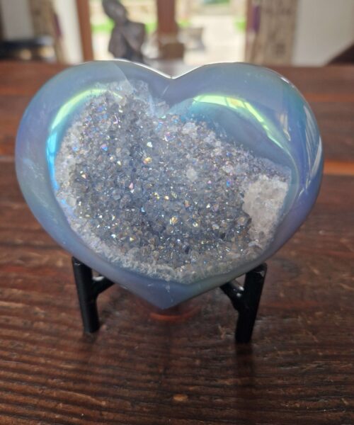 Agate Angel Aura Heart on Stand 23, Aura, Titanium, Cluster, Crystal, Gemstone 448g – H9xW9XD6cm - Image 7