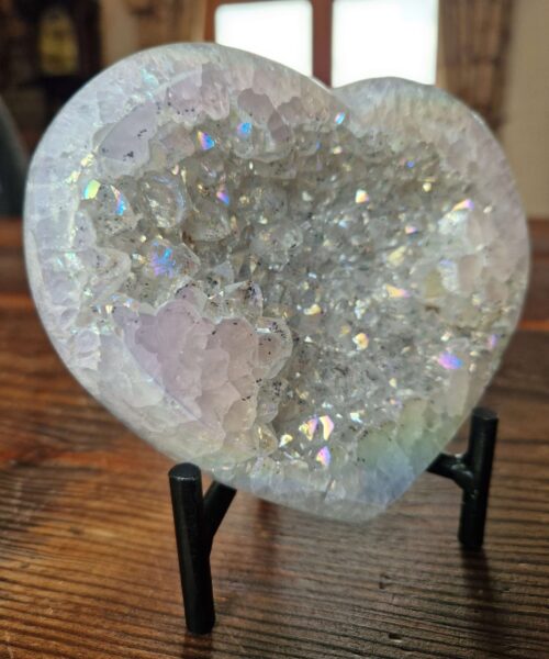 Agate Angel Aura Heart on Stand 25, Aura, Titanium, Cluster, Crystal, Gemstone 806g – H11xW13.5xD7cm - Image 4