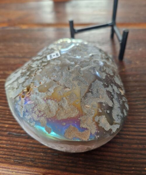 Agate Angel Aura Heart on Stand 25, Aura, Titanium, Cluster, Crystal, Gemstone 806g – H11xW13.5xD7cm - Image 6