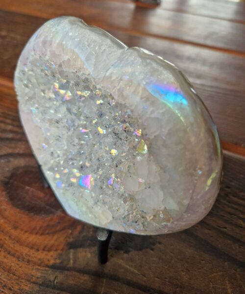 Agate Angel Aura Heart on Stand 25, Aura, Titanium, Cluster, Crystal, Gemstone 806g – H11xW13.5xD7cm - Image 9