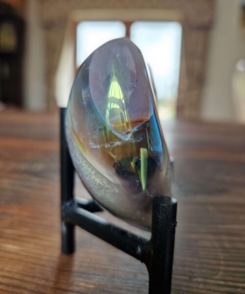 Agate Angel Aura Heart on Stand 26, Aura, Titanium, Cluster, Crystal, Gemstone 285g – H8xW8xD5.5cm - Image 5