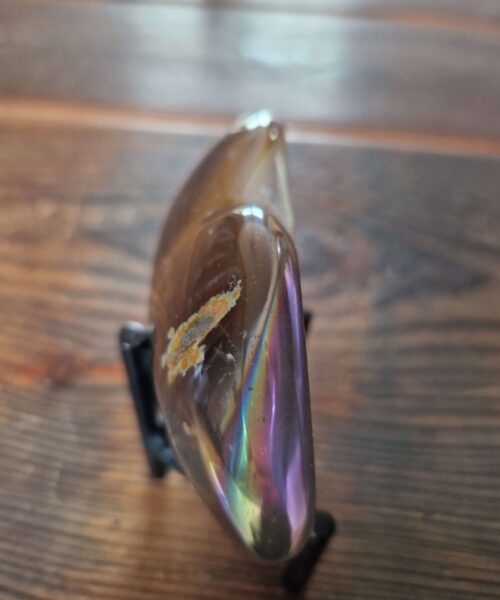 Agate Angel Aura Heart on Stand 27, Aura, Titanium, Cluster, Crystal, Gemstone 419g – H9xW10.5xD5.5cm - Image 5