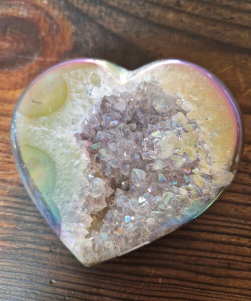 Agate Angel Aura Heart on Stand 27, Aura, Titanium, Cluster, Crystal, Gemstone 419g – H9xW10.5xD5.5cm - Image 10