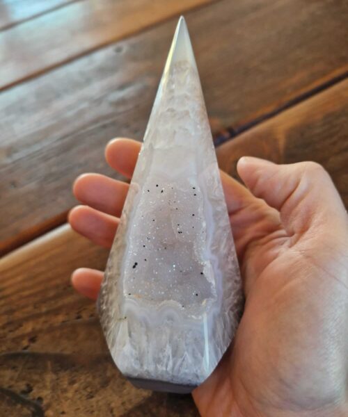 Premium Agate Conic Point 1 Tower Prism - 415g H13xW6.5xD6.5cm - Image 5