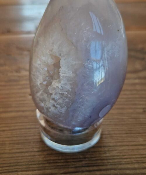 Large Premium Egg 3 High Grade Agate Crystal Geode Aura Egg on Stand 399g - H9xW6xD5cm - Image 3