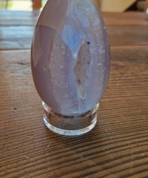 Alternative view of Large Premium Egg 6 High Grade Agate Crystal Geode Aura Egg on Stand 364g - H10xW5.5xD4.5cm