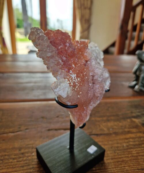 Pink Amethyst Flower 8 Crystal Formation Rare Cluster on Stand 387g H18xW11xD6cm - Image 3