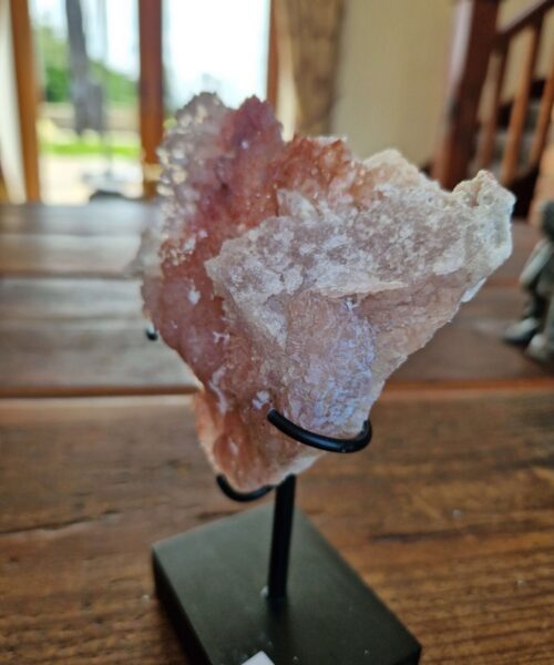 Pink Amethyst Flower 8 Crystal Formation Rare Cluster on Stand 387g H18xW11xD6cm - Image 4