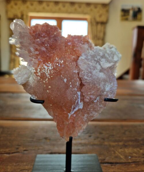 Pink Amethyst Flower 8 Crystal Formation Rare Cluster on Stand 387g H18xW11xD6cm - Image 6