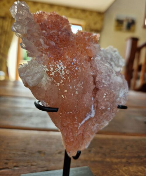 Pink Amethyst Flower 8 Crystal Formation Rare Cluster on Stand 387g H18xW11xD6cm - Image 8