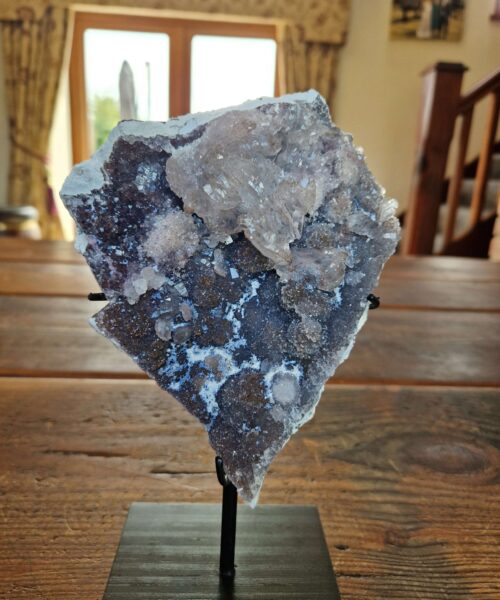 Amethyst Flower 9 Crystal Formation Rare Cluster on Stand 658g H22.5xW13.5xD8cm