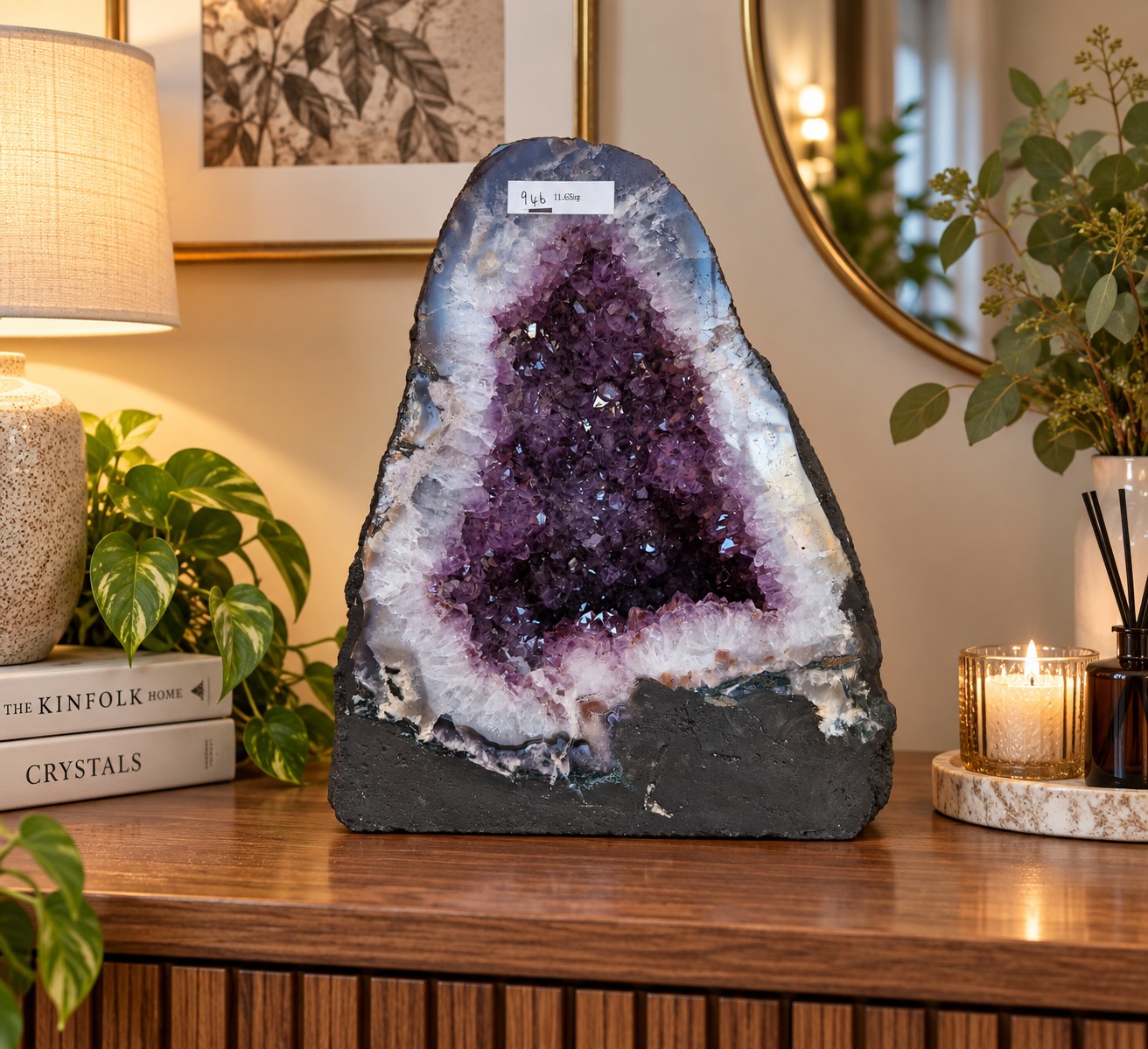 Amethyst Crystal Geode 946 Premium Queen Grade 11.65kg H27xW23xD18cm