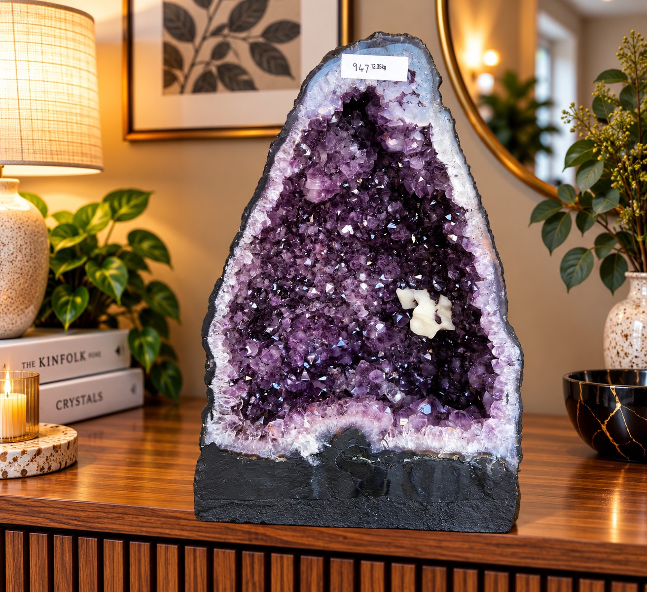 Amethyst Crystal Geode 947 Premium Queen Grade 12.35kg H35xW24xD18cm