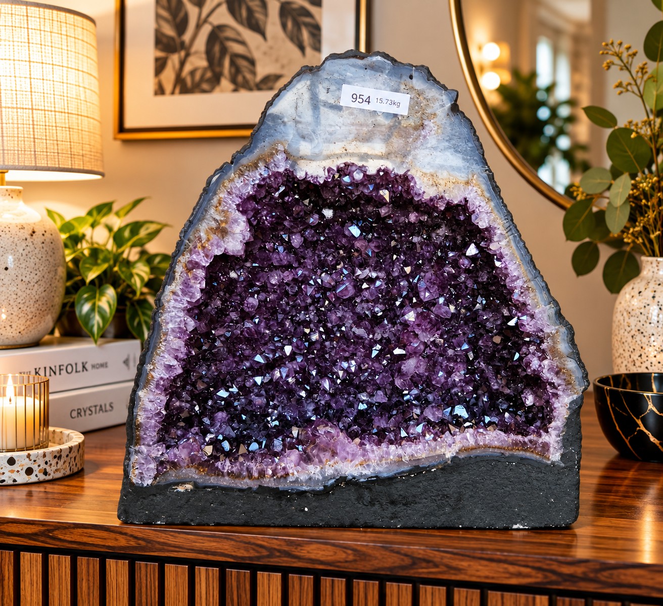 Amethyst Crystal Geode 954 Premium Queen Grade 15.73kg H33xW33xD22cm