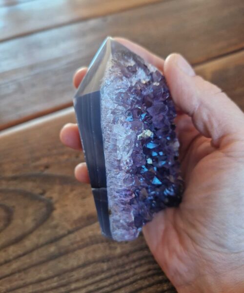 Premium Amethyst Quartz Purple Druzy Side Point 10 Crystal Tower 296g H9xW5.5xD3.5cm - Image 6