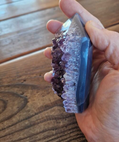 Premium Amethyst Quartz Purple Druzy Side Point 10 Crystal Tower 296g H9xW5.5xD3.5cm - Image 7