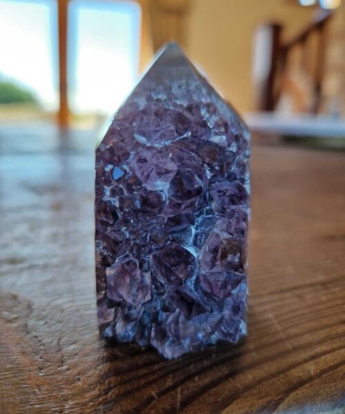 Premium Amethyst Quartz Purple Druzy Side Point 2 Crystal Tower 146g H6xW4xD4.5cm