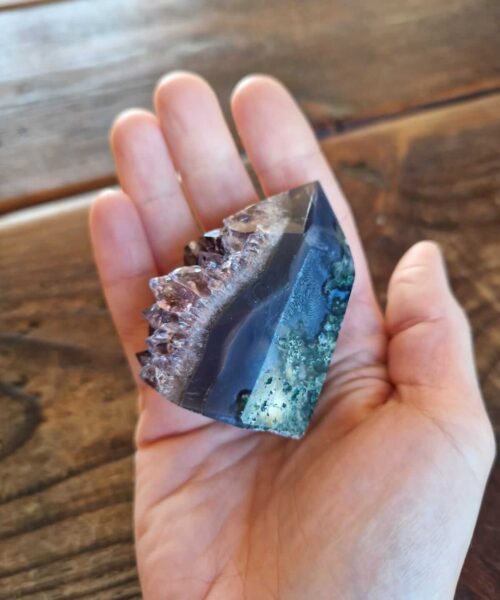 Premium Amethyst Quartz Purple Druzy Side Point 2 Crystal Tower 146g H6xW4xD4.5cm - Image 6