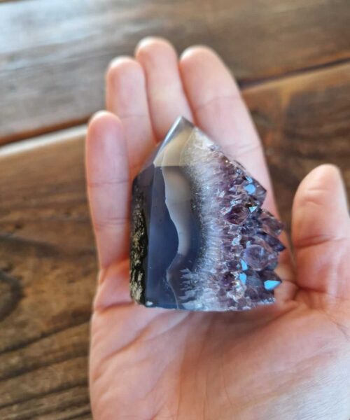 Premium Amethyst Quartz Purple Druzy Side Point 2 Crystal Tower 146g H6xW4xD4.5cm - Image 7