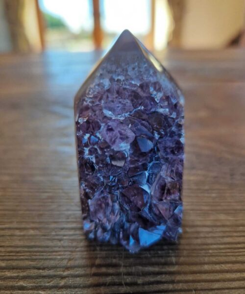 Premium Amethyst Quartz Purple Druzy Side Point 2 Crystal Tower 146g H6xW4xD4.5cm - Image 8