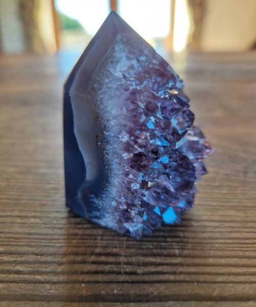 Premium Amethyst Quartz Purple Druzy Side Point 2 Crystal Tower 146g H6xW4xD4.5cm - Image 9