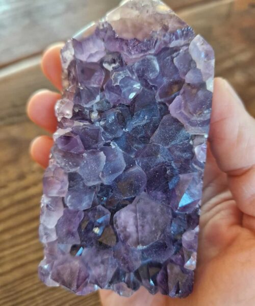 Premium Amethyst Quartz Purple Druzy Side Point 3 Crystal Tower 315g H9.5xW5xD4cm - Image 7