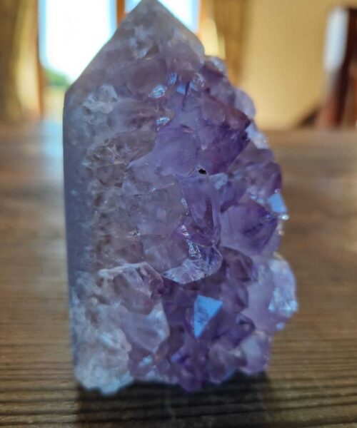 Alternative view of Premium Amethyst Quartz Purple Druzy Side Point 5 Crystal Tower 301g H9xW5xD5.5cm