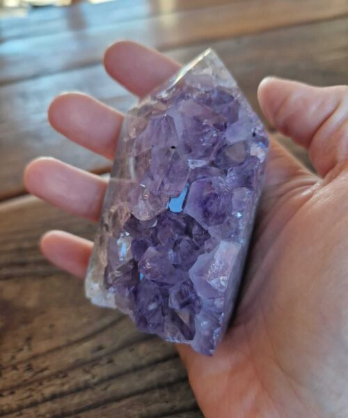 Premium Amethyst Quartz Purple Druzy Side Point 5 Crystal Tower 301g H9xW5xD5.5cm - Image 5