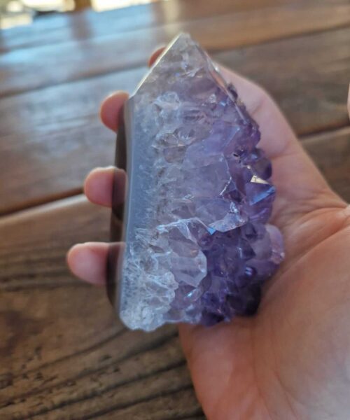 Premium Amethyst Quartz Purple Druzy Side Point 5 Crystal Tower 301g H9xW5xD5.5cm - Image 6