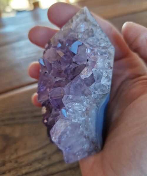 Premium Amethyst Quartz Purple Druzy Side Point 5 Crystal Tower 301g H9xW5xD5.5cm - Image 7