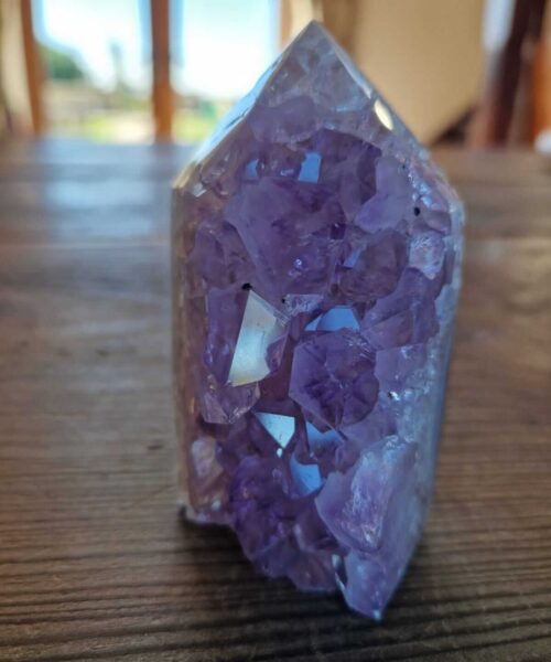 Premium Amethyst Quartz Purple Druzy Side Point 5 Crystal Tower 301g H9xW5xD5.5cm - Image 9