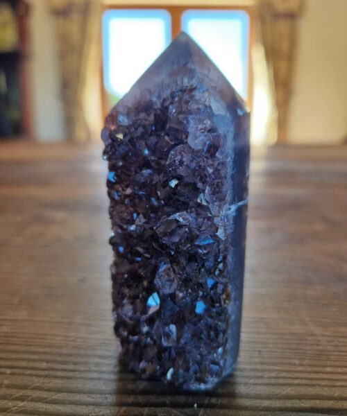 Premium Amethyst Quartz Purple Druzy Side Point 6 Crystal Tower 249g H9xW4.5xD4.5cm - Image 3