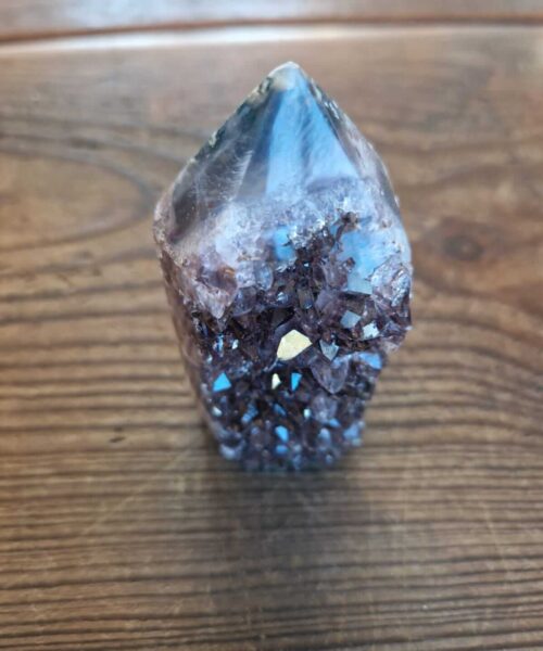 Premium Amethyst Quartz Purple Druzy Side Point 6 Crystal Tower 249g H9xW4.5xD4.5cm - Image 4
