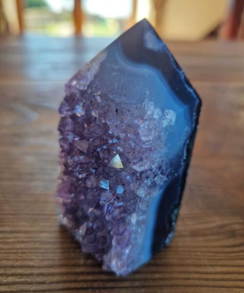 Premium Amethyst Quartz Purple Druzy Side Point 7 Crystal Tower 236g H7xW5.5xD4.5cm - Image 3