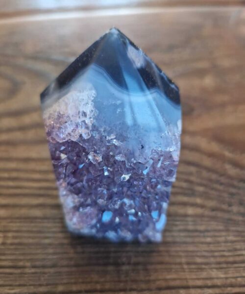 Premium Amethyst Quartz Purple Druzy Side Point 7 Crystal Tower 236g H7xW5.5xD4.5cm - Image 4