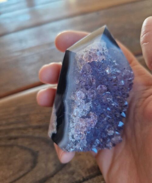 Premium Amethyst Quartz Purple Druzy Side Point 7 Crystal Tower 236g H7xW5.5xD4.5cm - Image 6