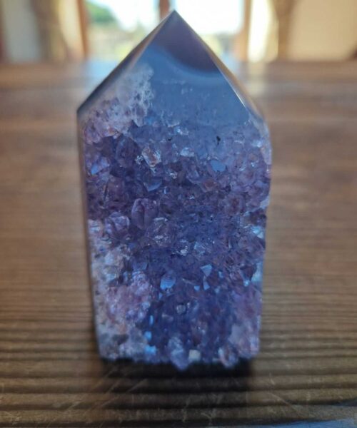 Premium Amethyst Quartz Purple Druzy Side Point 7 Crystal Tower 236g H7xW5.5xD4.5cm - Image 8
