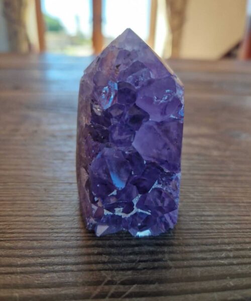 Premium Amethyst Quartz Purple Druzy Side Point 8 Crystal Tower 190g H7xW5xD4.5cm