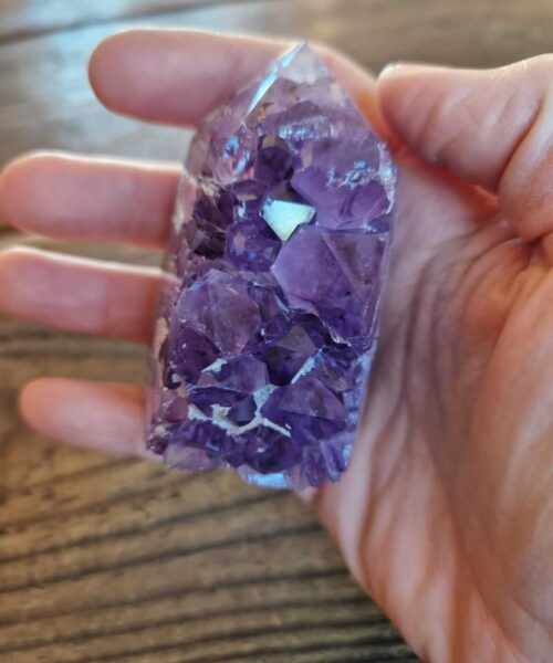 Premium Amethyst Quartz Purple Druzy Side Point 8 Crystal Tower 190g H7xW5xD4.5cm - Image 5